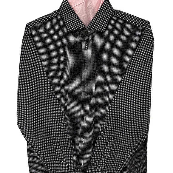 Blu by Polifroni | Shirts & Tops | Blu By Polifroni Boys Italian Dress Shirt  Xl Black With White Spots Like New | Poshmark